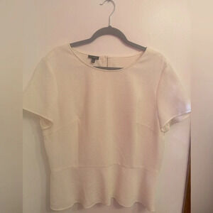 Talbots cream peplum top size 16 EUC